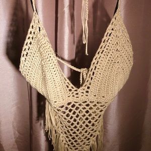 Crochet Halter top with open back